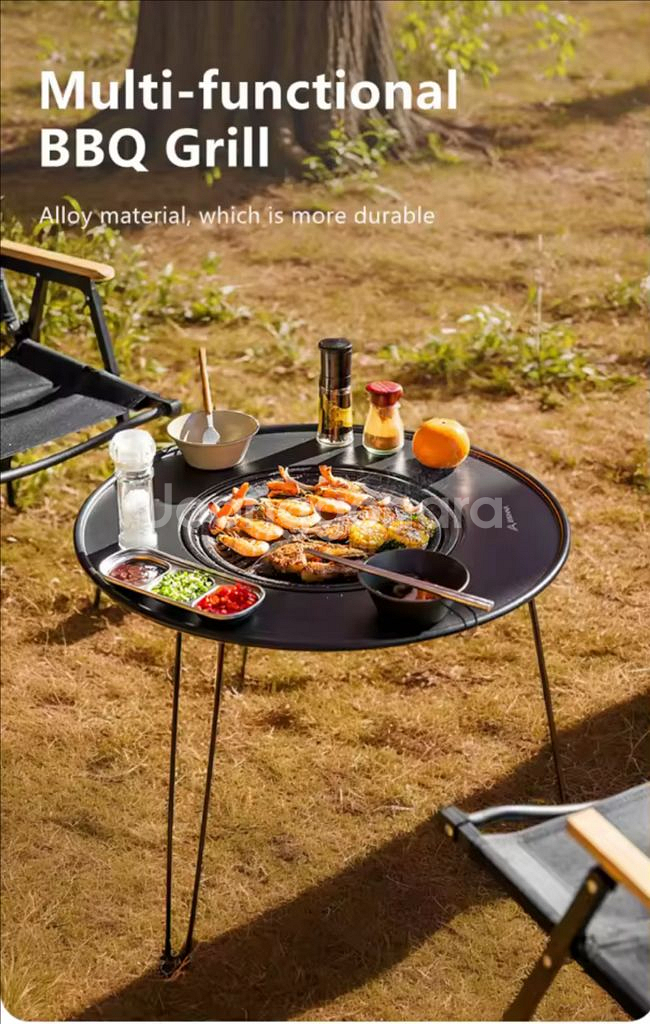 BSWolf 접이식 원형 화로 테이블 원형테이블 화로 캠핑 테이블 (신형 스틸상판)--0