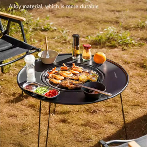 BSWolf 접이식 원형 화로 테이블 원형테이블 화로 캠핑 테이블 (신형 스틸상판)