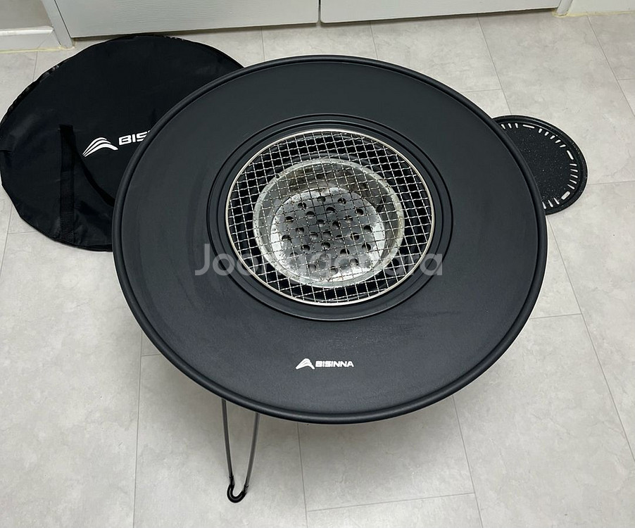 BSWolf 접이식 원형 화로 테이블 원형테이블 화로 캠핑 테이블 (신형 스틸상판)--7