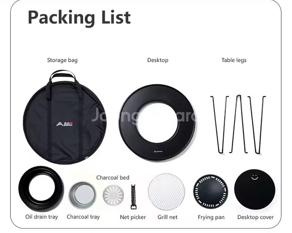 BSWolf 접이식 원형 화로 테이블 원형테이블 화로 캠핑 테이블 (신형 스틸상판)--4