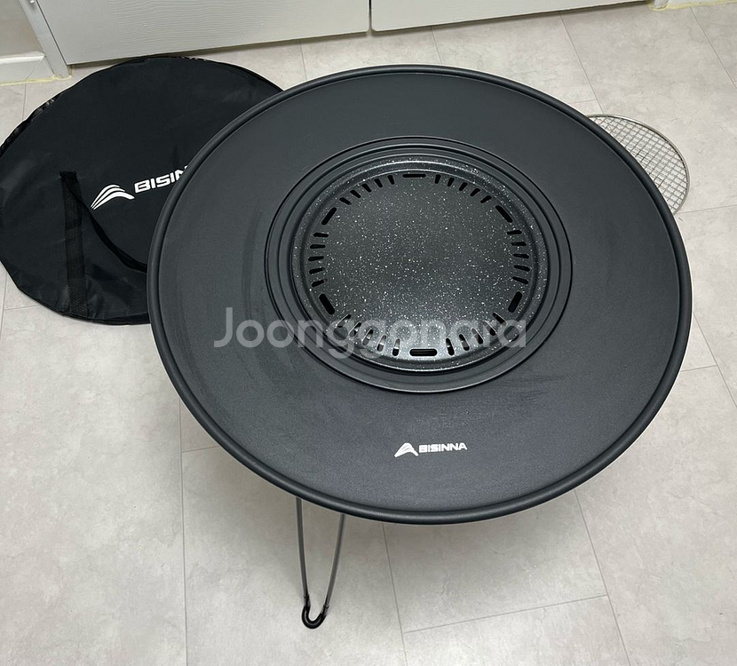 BSWolf 접이식 원형 화로 테이블 원형테이블 화로 캠핑 테이블 (신형 스틸상판)--8