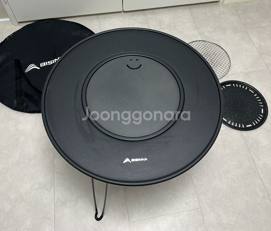 BSWolf 접이식 원형 화로 테이블 원형테이블 화로 캠핑 테이블 (신형 스틸상판)--9