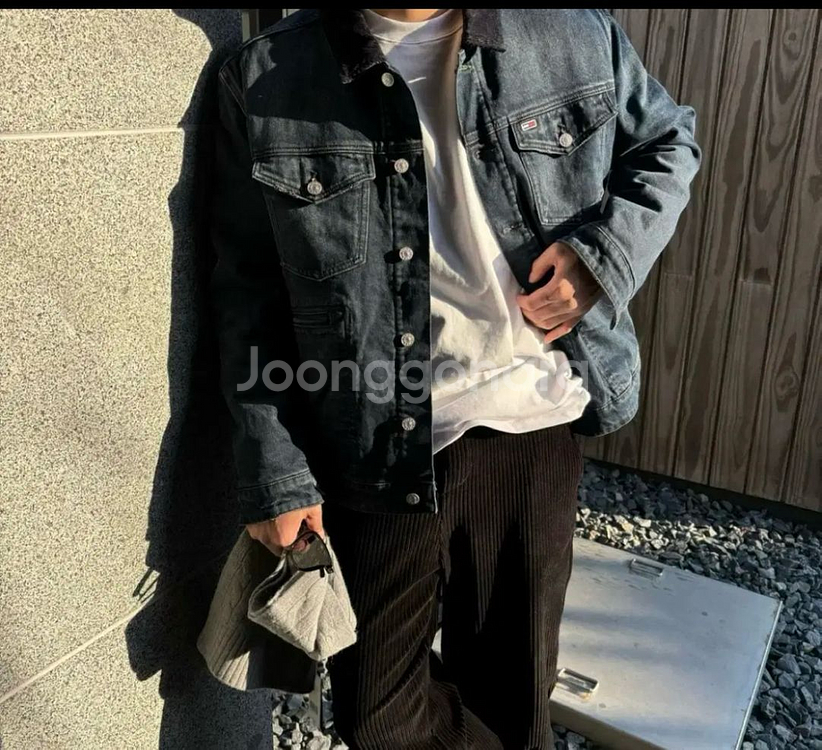 타미힐피거 타미진스 트러커 흑청자켓 L--0