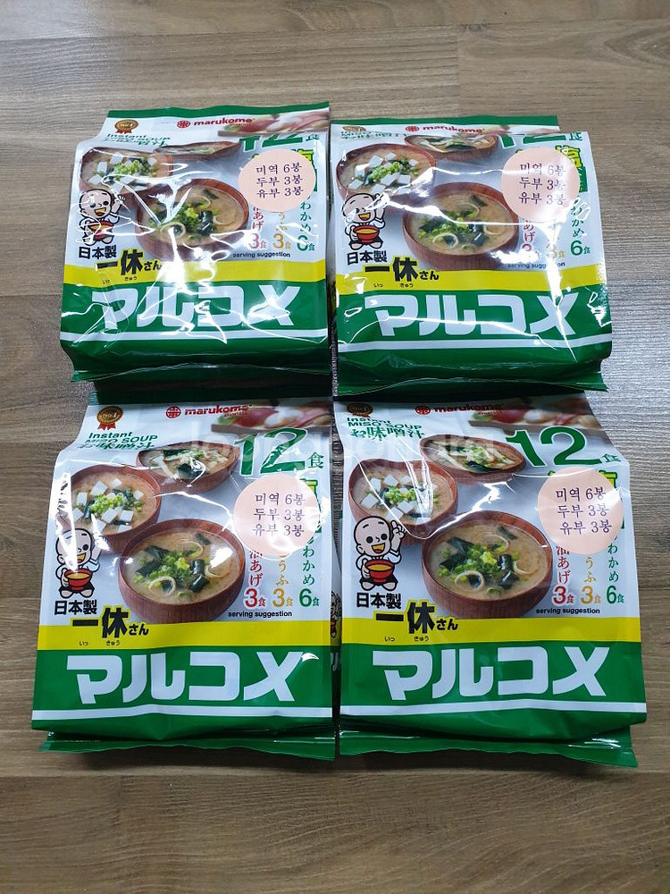 마루코메 미소된장 즉석미소 잇큐상 겐엔 12식 4봉, 8봉 저염식 미소 된장국 미개봉 새제품--0