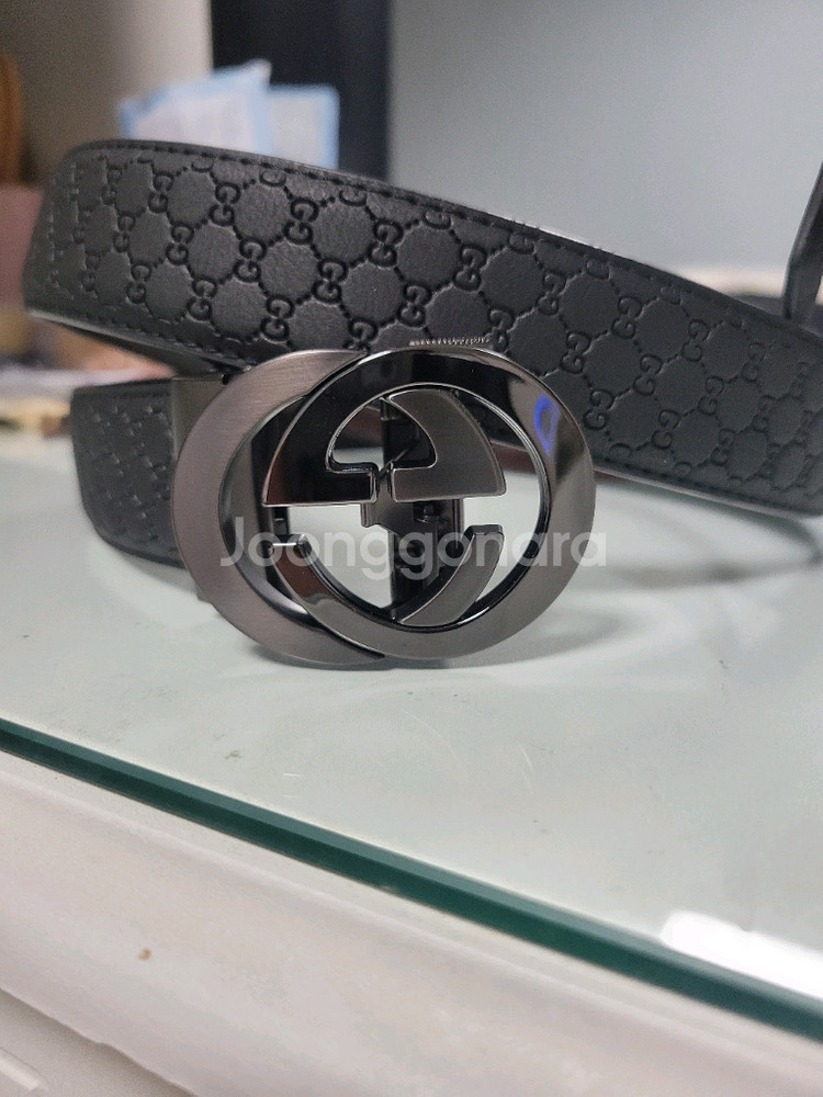 구찌 GG 패턴 남성자동벨트--0