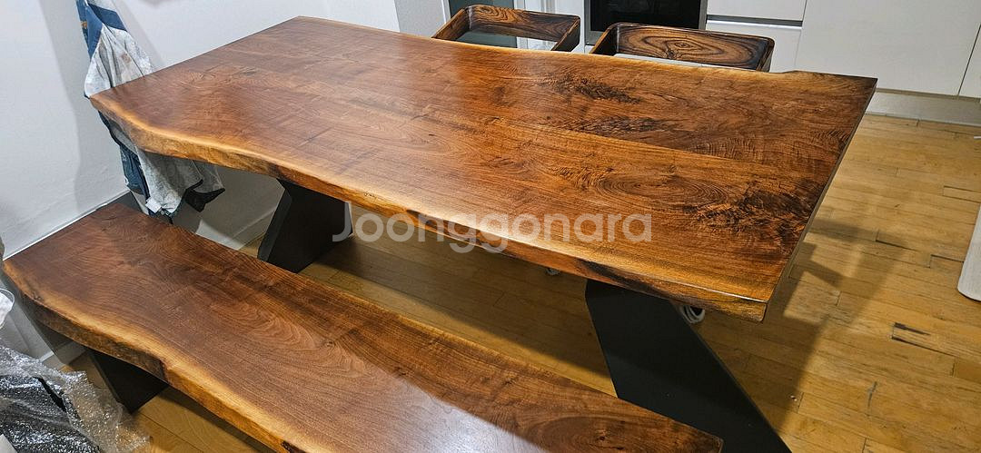 우드슬랩 테이블 세트--3