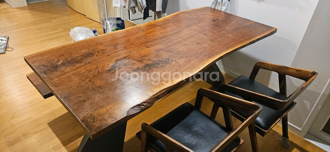 우드슬랩 테이블 세트--4