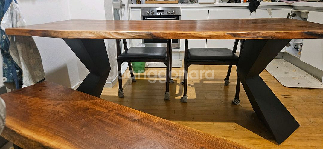 우드슬랩 테이블 세트--5