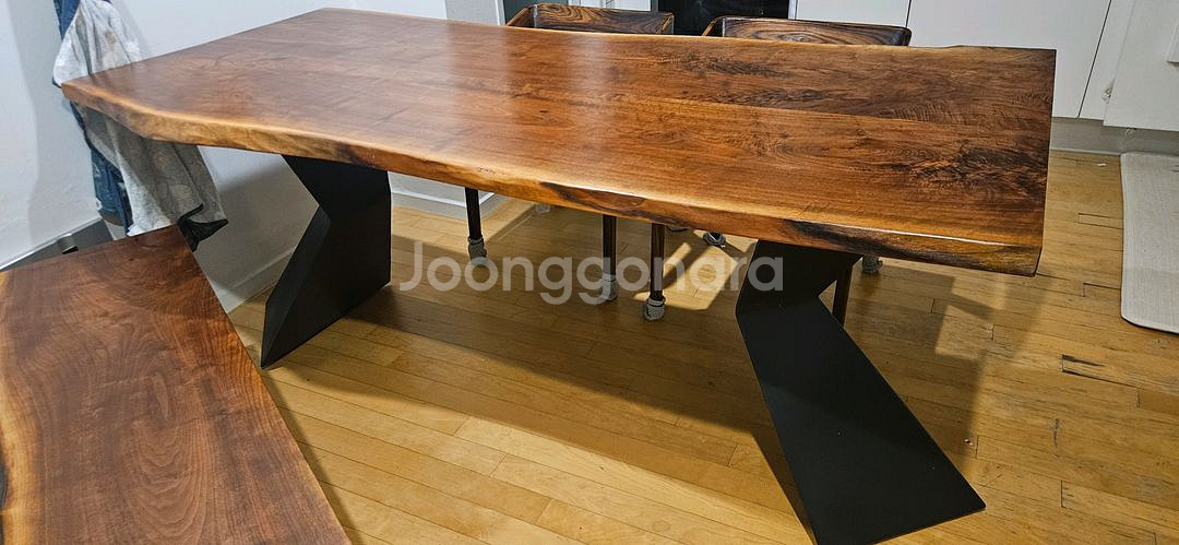 우드슬랩 테이블 세트--7