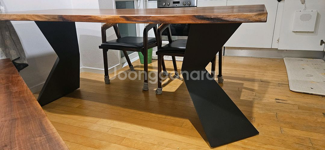 우드슬랩 테이블 세트--6