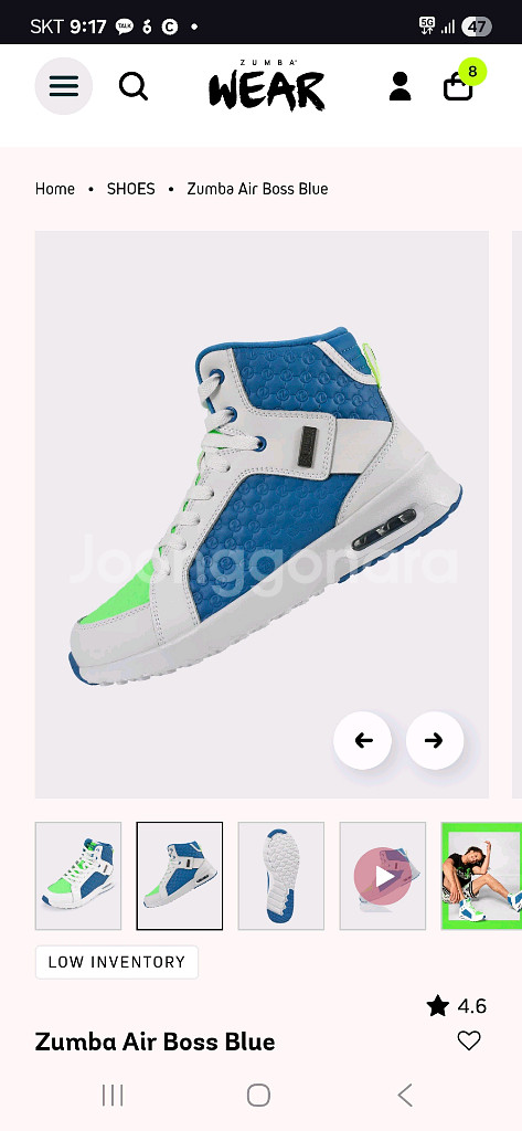 줌바 운동화 7.5 새상품--4