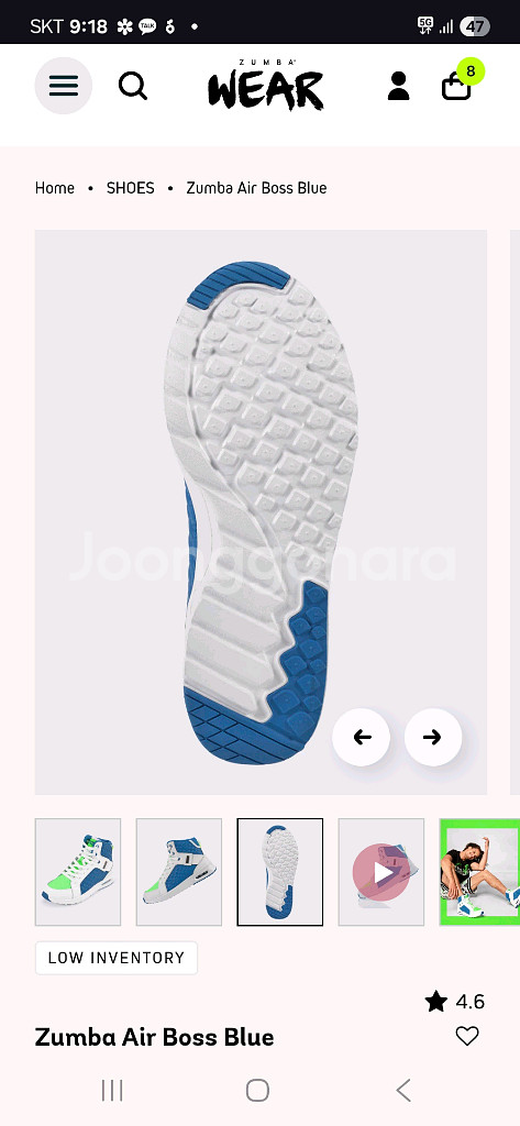 줌바 운동화 7.5 새상품--5