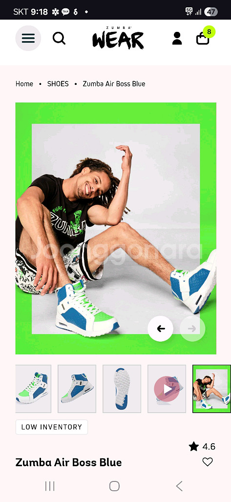 줌바 운동화 7.5 새상품--6