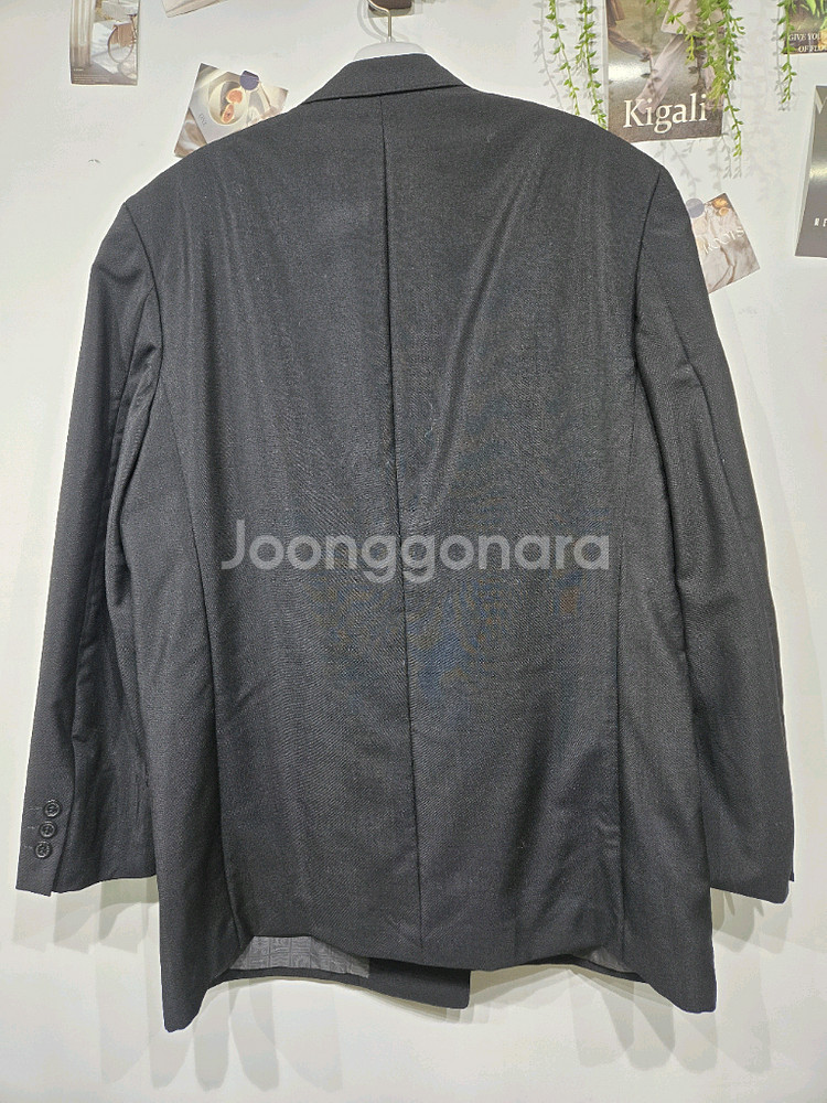 랑방 더블 버튼 블랙 자켓--3