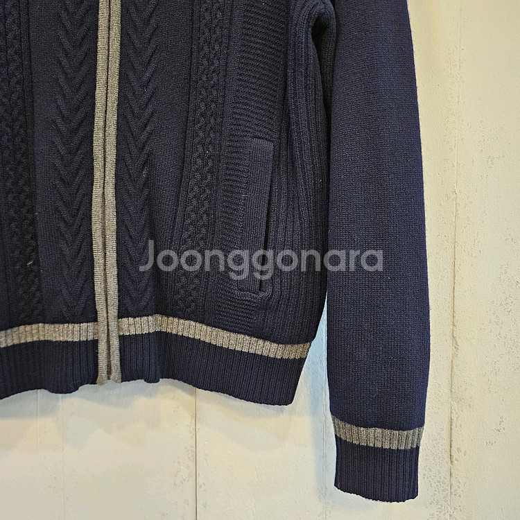 100(L)인디언 케이블 니트 집업 가디건--1
