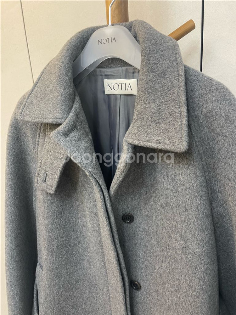 노티아 울 싱글 발마칸 코트--5