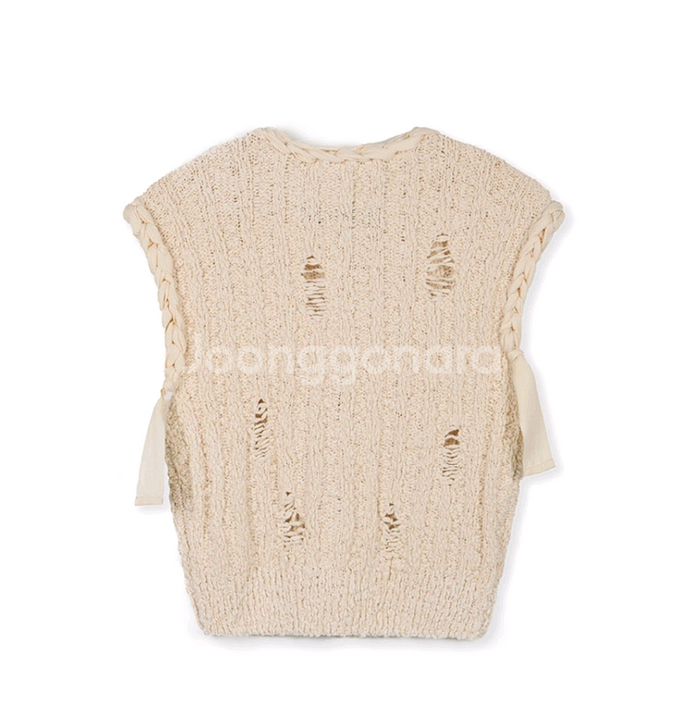 유센틱 크로쉐 니트 베스트--5