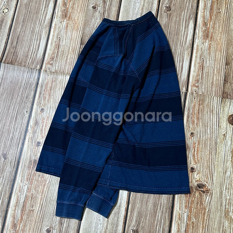 빔즈플러스 스트라이프 L/S 티셔츠 인디고 색상 L사이즈--2