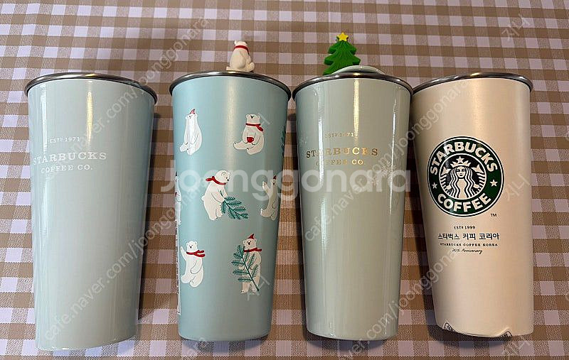 스타벅스 폴라베어 1999 사이렌투고 스노우민트 스카이 블루 투고 텀블러 새제품--0