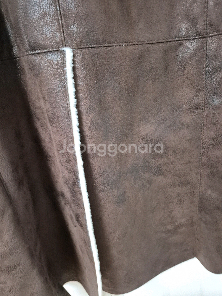 인하 SATIN 무스탕 롱코트66사이즈브라운--1