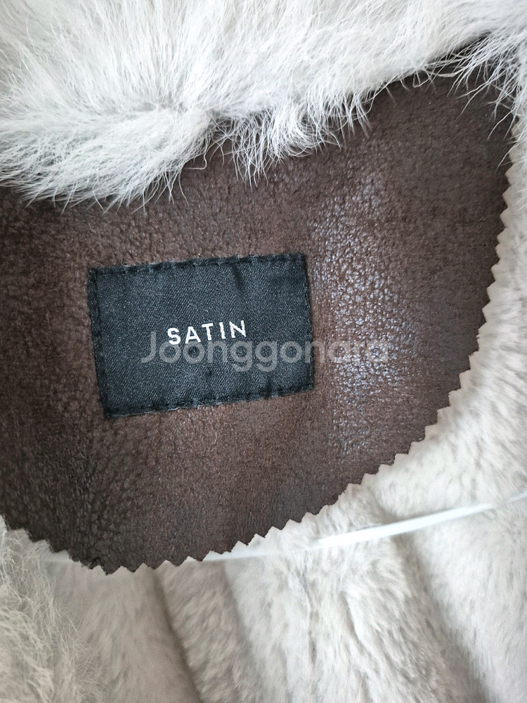 인하 SATIN 무스탕 롱코트66사이즈브라운--5
