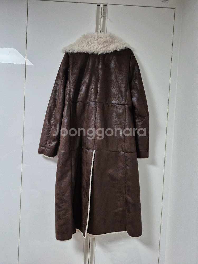 인하 SATIN 무스탕 롱코트66사이즈브라운--2