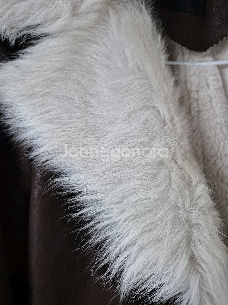 인하 SATIN 무스탕 롱코트66사이즈브라운--9