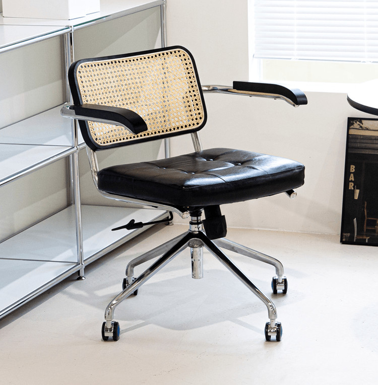 미드센츄리 책상 테이블 + 사무용 라탄의자--7