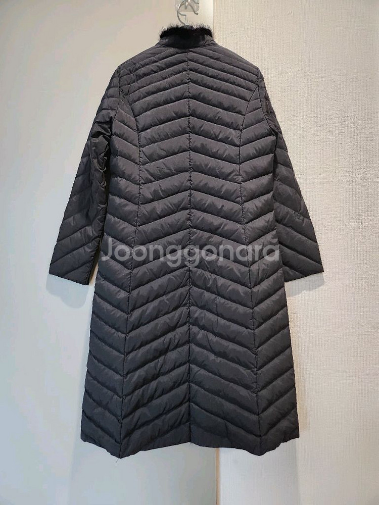 밍크 트리밍 여성 롱패딩--2