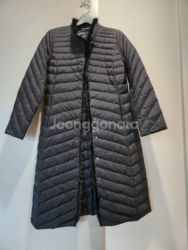 밍크 트리밍 여성 롱패딩--3