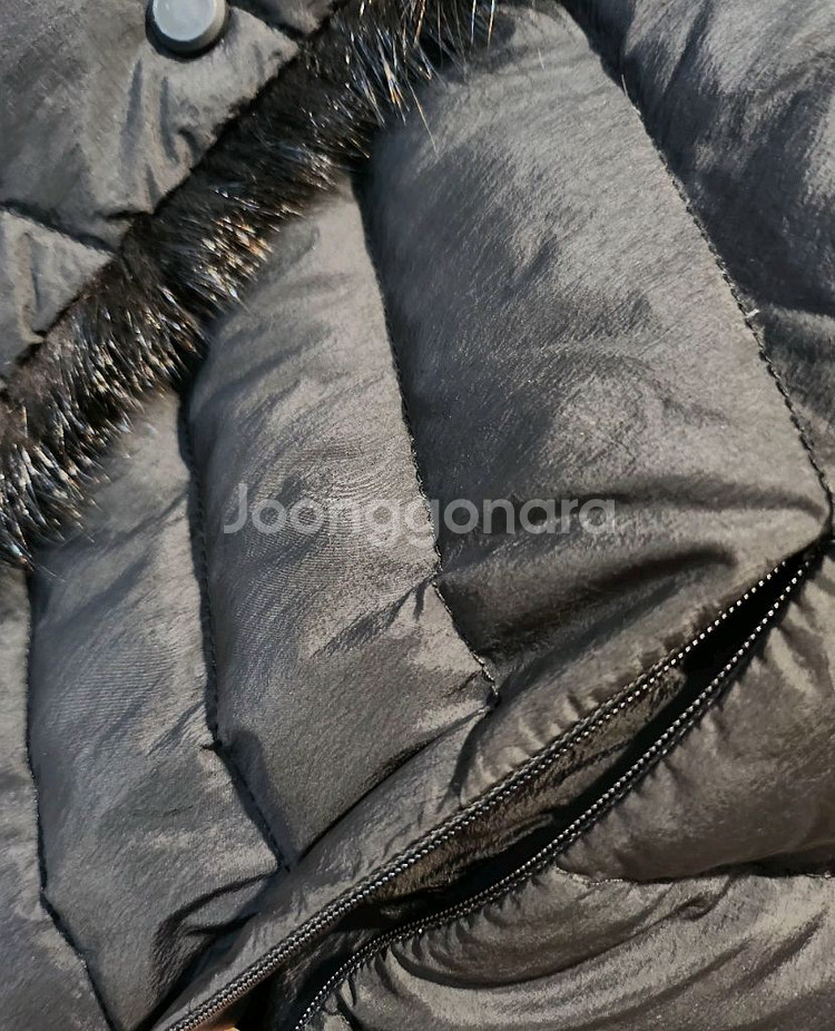 밍크 트리밍 여성 롱패딩--5