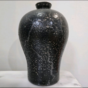[빈티지] 검정 도자기 꽃병
