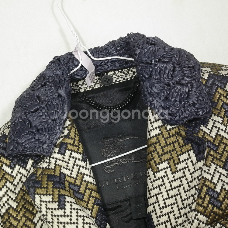 버버리 프로섬 런웨이 한정판 라피아 트렌치코트 38--1