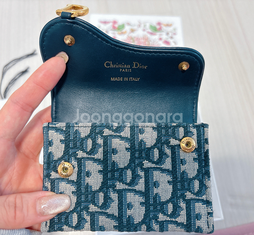 디올 오블리크 새들 카드지갑--3