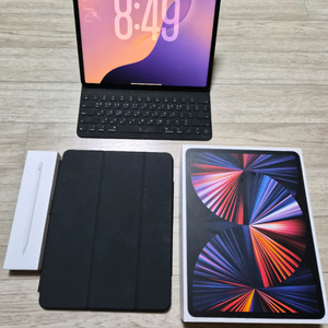 아이패드 프로 12.9 5세대(M1) 셀룰러 256GB + 애플펜슬 2세대 + 스마트 키보드 폴리오