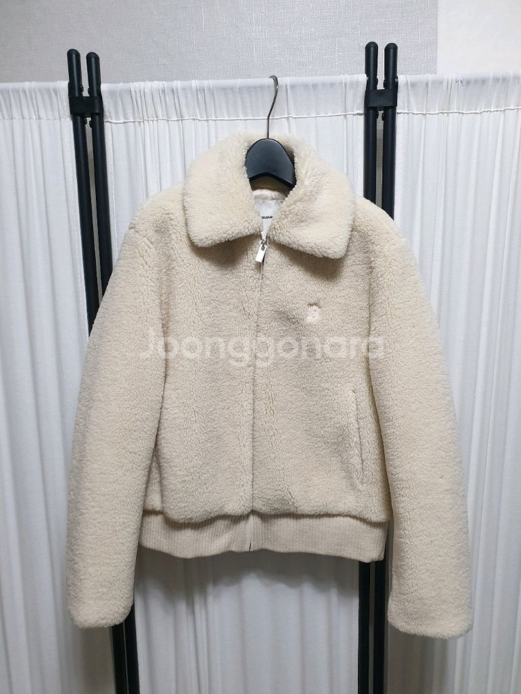 빈폴레이디스 아이보리 페이크 퍼 쇼트 아우터 자켓/55--1