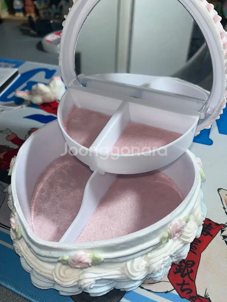 레진 하트 케이크 보석함 소품함 양도--2