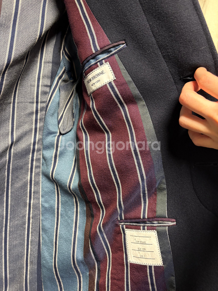 톰브라운 네이비 울 코트 0 사이즈--5