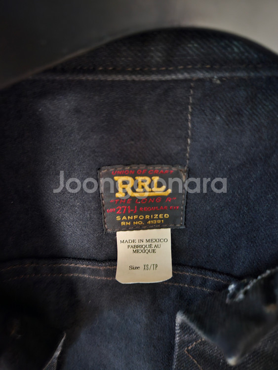 RRL데님 트러커 자켓 블랙(사이즈 XS / KR90)--2