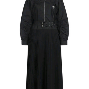 럭키슈에뜨 블루종 벨트 플리츠 원피스 36