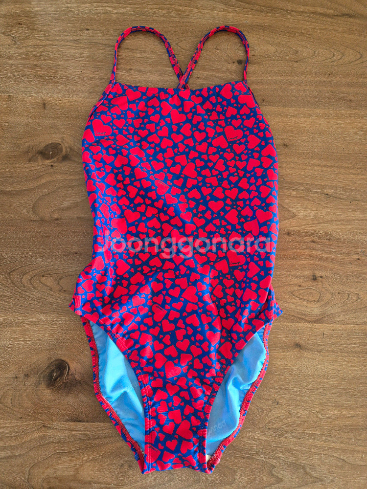 (새상품)르망고 신상 여성수영복 하트메시 레드 85M 더블크로스백/노멀컷 강습용 수영복--1
