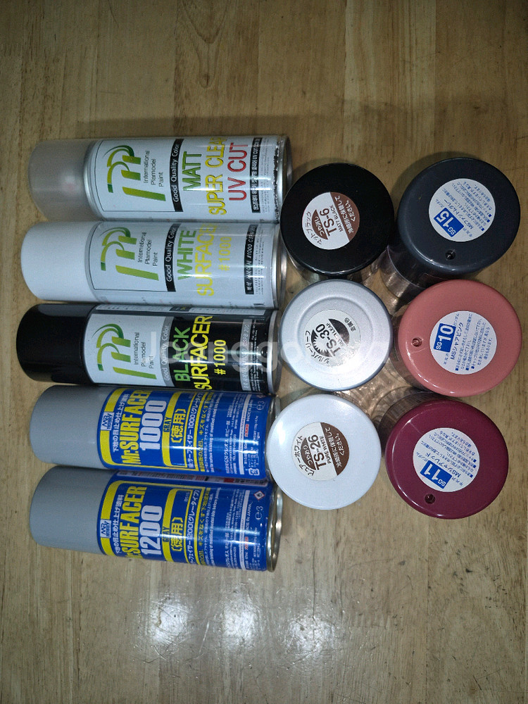 프라모델전용*스프레이페인트(중고~사용제품)타미야외스프레이페인트11종*일괄판매 ~헤이리영웅--1