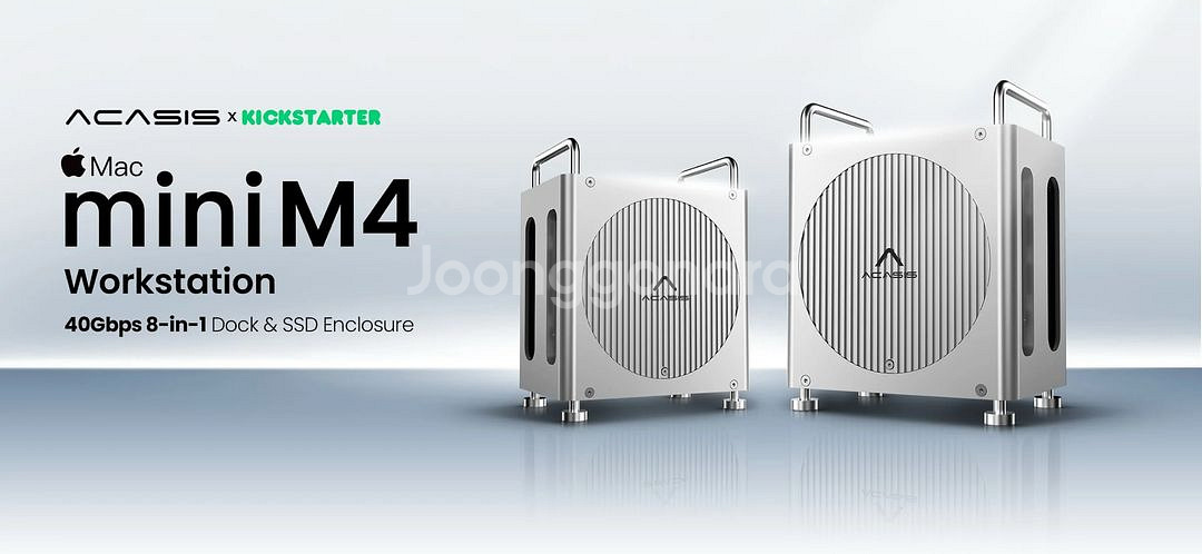 Acasis 맥미니 m4 허브 케이스 거치대 (40Gbps 듀얼 NVMe)--0