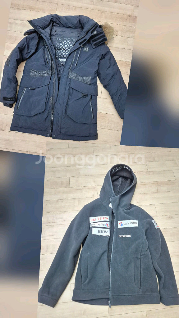 데상트 후드집업+코오롱구스다운패딩XS사이즈사용감있어서저렴히판매합니다2가지 같이요--0