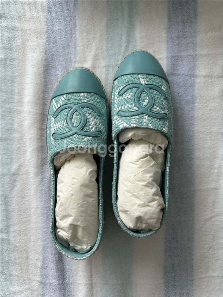 새상품 샤넬 CC 로고 뮬 에스파듀 39(마크다운)--2