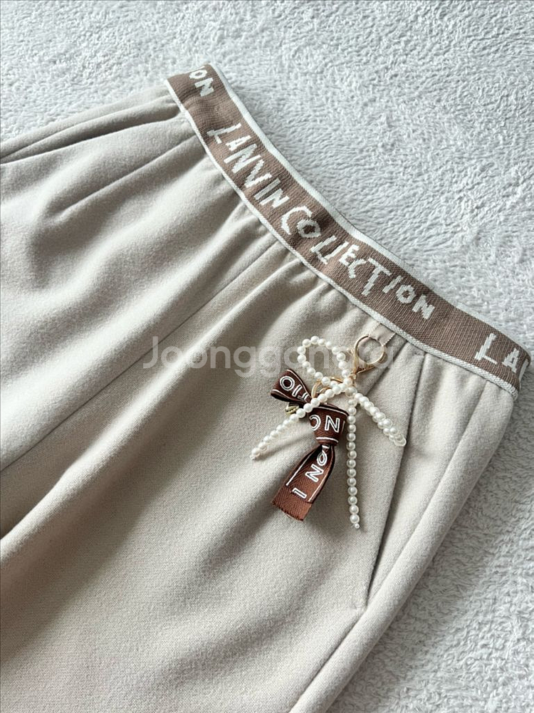 (미착용새상품) 랑방 컬렉션 겨울 밴딩 바지--4