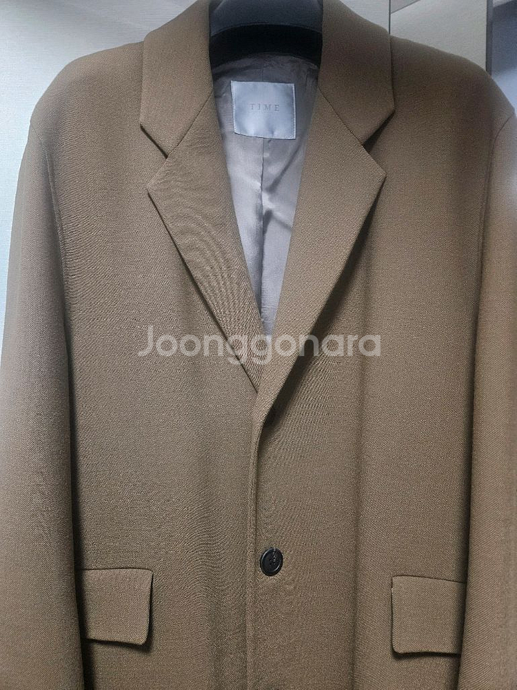 TIME 타임옴므 21FW 브라운 롱코트 105사이즈--2