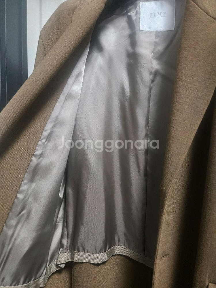 TIME 타임옴므 21FW 브라운 롱코트 105사이즈--7