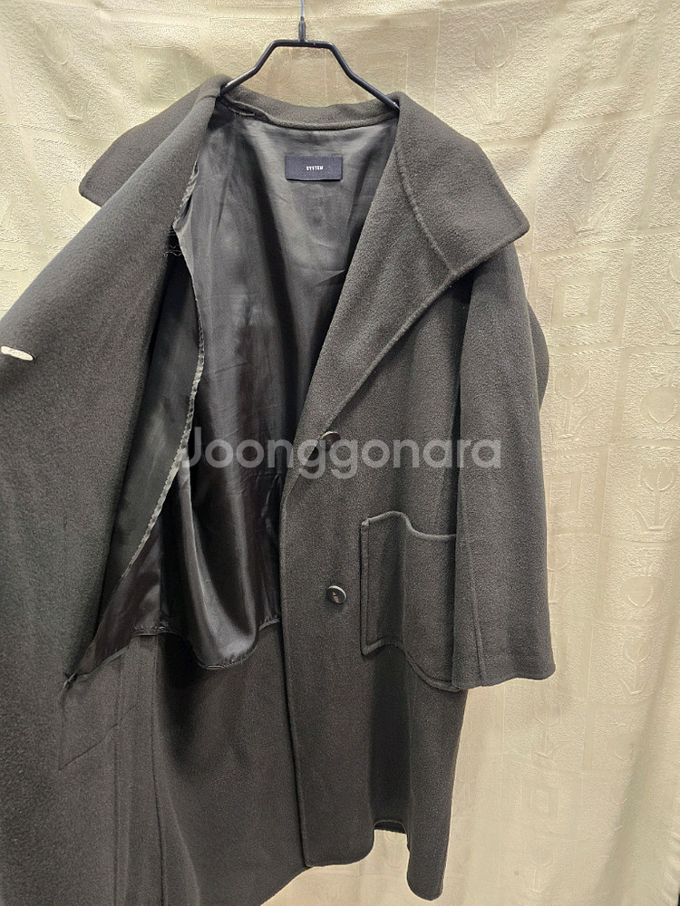 한섬 시스템 SYSTEM 모 캐시미어 혼방 롱 코트 55~66--6