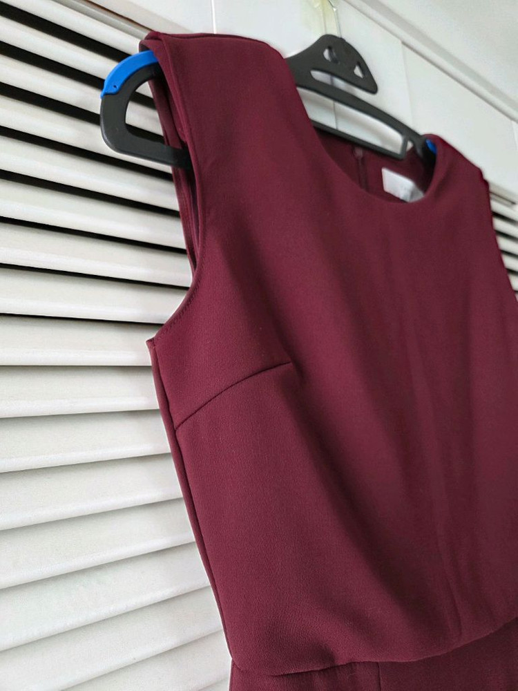 버건디 와인 민소매 정장원피스(새것)가을에 자켓과 찰떡이예요!--3